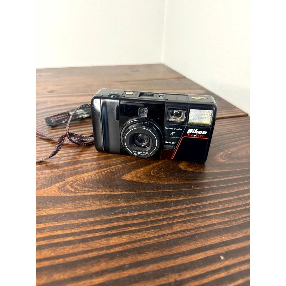 Vtg Nikon Tele Touch AF Black 35/70mm Macro Lens 35mm Film Camera Point Shoot